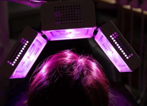 Photo of a patient receiving ATP light therapy